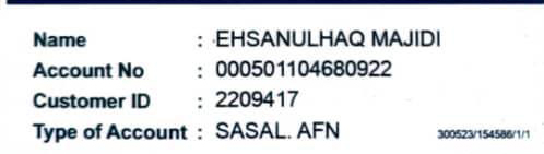 Bank Account Information